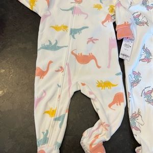 Carters fleece footie pajamas…. Size 12 months